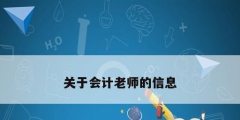 关于会计老师的信息