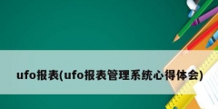 ufo报表(ufo报表管理系统心得体会)