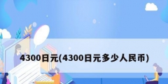 4300日元(4300日元多少人民币)